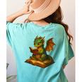 Reading Dragon Shirt For Bookish Teacher Librarian Bookworm Women's Comfort Colors T-Shirt Back Print Chalky Mint Reading Dragon Shirt For Bookish Teacher Librarian Bookworm Women's Comfort Colors T-Shirt Back Print Chalky Mint