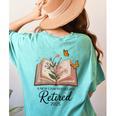 Retired 2025 A New Chapter Begins Retirement Teacher Book Women's Comfort Colors T-Shirt Back Print Chalky Mint
