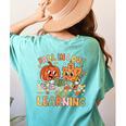Retro Fall In Love With Learning Autumn Pumpkin Teacher Kids Women's Comfort Colors T-Shirt Back Print Chalky Mint