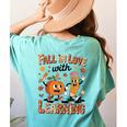 Retro Fall In Love With Learning Autumn Pumpkin Teacher Kids Women's Comfort Colors T-Shirt Back Print Chalky Mint Retro Fall In Love With Learning Autumn Pumpkin Teacher Kids Women's Comfort Colors T-Shirt Back Print Chalky Mint