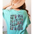 Retro IT'S ME Hi I'm The TEACHER Groovy Testing Squad Pink Women's Comfort Colors T-Shirt Back Print Chalky Mint Retro IT'S ME Hi I'm The TEACHER Groovy Testing Squad Pink Women's Comfort Colors T-Shirt Back Print Chalky Mint