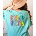 Retro Kindergarten Dream Team Back To School Teacher Kids Women's Comfort Colors T-Shirt Back Print Chalky Mint