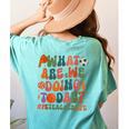 Retro PE Teacher What Are We Doing Today School Coach Women Women's Comfort Colors T-Shirt Back Print Chalky Mint