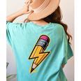 Retro Pencil Pencil Back To School Teacher Student Women's Comfort Colors T-Shirt Back Print Chalky Mint Retro Pencil Pencil Back To School Teacher Student Women's Comfort Colors T-Shirt Back Print Chalky Mint