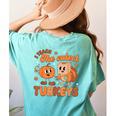 Retro I Teach The Cutest Turkey Thanksgiving Pumpkin Teacher Women's Comfort Colors T-Shirt Back Print Chalky Mint Retro I Teach The Cutest Turkey Thanksgiving Pumpkin Teacher Women's Comfort Colors T-Shirt Back Print Chalky Mint