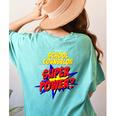 School Counselor Teacher Superhero Superpower Comic Book Women's Comfort Colors T-Shirt Back Print Chalky Mint