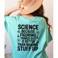 Science Because Figuring Things Out Teacher Scientific Adult Women's Comfort Colors T-Shirt Back Print Chalky Mint