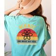Science Like Magic But Real Science Teacher Graphics Geek Women's Comfort Colors T-Shirt Back Print Chalky Mint