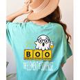 Science Teacher Halloween Elements Of Surprise Chemistry Women's Comfort Colors T-Shirt Back Print Chalky Mint