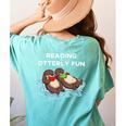 Sea Otter Book Reading Shirt For Bookworm Teachers Women's Comfort Colors T-Shirt Back Print Chalky Mint Sea Otter Book Reading Shirt For Bookworm Teachers Women's Comfort Colors T-Shirt Back Print Chalky Mint