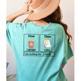 Special Education Teacher First Then Visual I Am Working For Men Women Girls Kids Women's Comfort Colors T-Shirt Back Print Chalky Mint