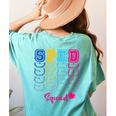 SPED Squad Proud Special Education Para Teacher Colorful Women's Comfort Colors T-Shirt Back Print Chalky Mint