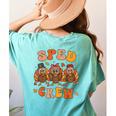 Sped Teacher Crew Thanksgiving Special Education Teacher Women's Comfort Colors T-Shirt Back Print Chalky Mint
