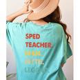 Sped Teacher Man Myth Legend Women's Comfort Colors T-Shirt Back Print Chalky Mint
