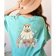 Spooky Teacher Groovy Retro Ghost Teacher Halloween 2023 For Men Women Kids Women's Comfort Colors T-Shirt Back Print Chalky Mint Spooky Teacher Groovy Retro Ghost Teacher Halloween 2023 For Men Women Kids Women's Comfort Colors T-Shirt Back Print Chalky Mint