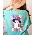 Spooky Teacher Halloween Cute Halloween Teacher Ghost Women's Comfort Colors T-Shirt Back Print Chalky Mint Spooky Teacher Halloween Cute Halloween Teacher Ghost Women's Comfort Colors T-Shirt Back Print Chalky Mint