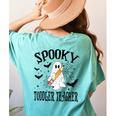 Spooky Toddler Teacher Halloween School Women's Comfort Colors T-Shirt Back Print Chalky Mint