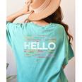 Start With Hello Different World Language Learning Teacher Women's Comfort Colors T-Shirt Back Print Chalky Mint Start With Hello Different World Language Learning Teacher Women's Comfort Colors T-Shirt Back Print Chalky Mint