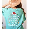 Stop Saying 6-7 Teacher 67 Christmas Meme Six Seven Women's Comfort Colors T-Shirt Back Print Chalky Mint Stop Saying 6-7 Teacher 67 Christmas Meme Six Seven Women's Comfort Colors T-Shirt Back Print Chalky Mint