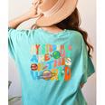 My Students Are Out Of This World Space Groovy Teacher Women's Comfort Colors T-Shirt Back Print Chalky Mint