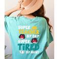Super Hero Teacher Superheroes Women's Comfort Colors T-Shirt Back Print Chalky Mint Super Hero Teacher Superheroes Women's Comfort Colors T-Shirt Back Print Chalky Mint