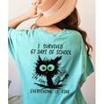 I Survived 67 Days Of School Teachers Students Humor Women's Comfort Colors T-Shirt Back Print Chalky Mint I Survived 67 Days Of School Teachers Students Humor Women's Comfort Colors T-Shirt Back Print Chalky Mint