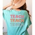 Teach Compassion Kindness Confidence For Teacher Women's Comfort Colors T-Shirt Back Print Chalky Mint Teach Compassion Kindness Confidence For Teacher Women's Comfort Colors T-Shirt Back Print Chalky Mint