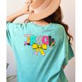Teach Coquette Bow Teacher Back To School Happy First Day Women's Comfort Colors T-Shirt Back Print Chalky Mint Teach Coquette Bow Teacher Back To School Happy First Day Women's Comfort Colors T-Shirt Back Print Chalky Mint