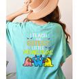 I Teach Cutest Little Monsters Halloween Teacher Men Women Women's Comfort Colors T-Shirt Back Print Chalky Mint