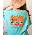 I Teach The Cutest Pumpkins Halloween Teacher Cat Lover Women's Comfort Colors T-Shirt Back Print Chalky Mint