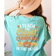 I Teach The Cutest Pumpkins Tshirt Halloween Teacher Women's Comfort Colors T-Shirt Back Print Chalky Mint I Teach The Cutest Pumpkins Tshirt Halloween Teacher Women's Comfort Colors T-Shirt Back Print Chalky Mint