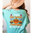 I Teach The Cutest Pumpkins In The Patch Halloween Teacher Women's Comfort Colors T-Shirt Back Print Chalky Mint I Teach The Cutest Pumpkins In The Patch Halloween Teacher Women's Comfort Colors T-Shirt Back Print Chalky Mint