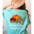 Teach Love Inspire Autumn Fall Plaid Leopard Pumpkin Teacher For Men Women Kids Women's Comfort Colors T-Shirt Back Print Chalky Mint