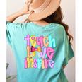 Teach Love Inspire Preppy Back To School Teacher Women Women's Comfort Colors T-Shirt Back Print Chalky Mint Teach Love Inspire Preppy Back To School Teacher Women Women's Comfort Colors T-Shirt Back Print Chalky Mint