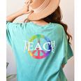 Teach Peace For Teachers And Educators Counselor Women's Comfort Colors T-Shirt Back Print Chalky Mint Teach Peace For Teachers And Educators Counselor Women's Comfort Colors T-Shirt Back Print Chalky Mint