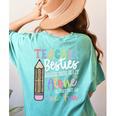 Teacher Besties Because Going Crazy Alone Is Not As Much Fun Women's Comfort Colors T-Shirt Back Print Chalky Mint
