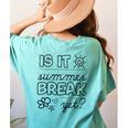 Teacher End Of Year Shirt Is It Summer Break Yet Last Day Women's Comfort Colors T-Shirt Back Print Chalky Mint