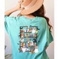 Teacher Library Ghost Reading Book Halloween Cat Women's Comfort Colors T-Shirt Back Print Chalky Mint Teacher Library Ghost Reading Book Halloween Cat Women's Comfort Colors T-Shirt Back Print Chalky Mint