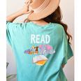Teacher Library Read Book Club Piggie Elephant Pigeons Men Women Kids Women's Comfort Colors T-Shirt Back Print Chalky Mint