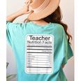 Teacher Nutrition Facts Teachers Nutritional Fact Women's Comfort Colors T-Shirt Back Print Chalky Mint Teacher Nutrition Facts Teachers Nutritional Fact Women's Comfort Colors T-Shirt Back Print Chalky Mint