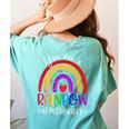 Teacher You Are a Rainbow Of Possibilities Funny Women's Comfort Colors T-Shirt Back Print Chalky Mint