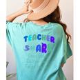 Teacher Shark Don't Stress Do Your Best Forget The Rest Women's Comfort Colors T-Shirt Back Print Chalky Mint