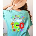 My Teacher Survived 100 Days Of Me 100 Days Of School Women's Comfort Colors T-Shirt Back Print Chalky Mint