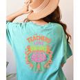Teacher Teachers Love Brains Halloween Men Women Women's Comfort Colors T-Shirt Back Print Chalky Mint