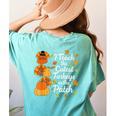 Teacher Thanksgiving I Teach The Cutest Turkeys In The Patch Women's Comfort Colors T-Shirt Back Print Chalky Mint