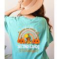 Teacher Thanksgiving Thankful For My Second Grade Turkeys Women's Comfort Colors T-Shirt Back Print Chalky Mint