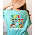 Teacher Of Tiny Superheroes Teach 100th Day Of School Men Women Girls Kids Women's Comfort Colors T-Shirt Back Print Chalky Mint Teacher Of Tiny Superheroes Teach 100th Day Of School Men Women Girls Kids Women's Comfort Colors T-Shirt Back Print Chalky Mint