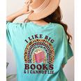 Teacher-TShirt I Like Big Books & I Cannot Lie Reading For Women Women's Comfort Colors T-Shirt Back Print Chalky Mint