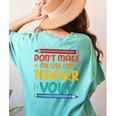 Teacher Voice Teacherlife Primary School Teacher Women's Comfort Colors T-Shirt Back Print Chalky Mint