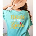 Teacher Of The Year Men Women Teachers Women's Comfort Colors T-Shirt Back Print Chalky Mint